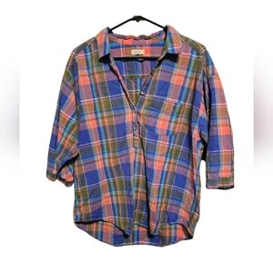 # 259 Aerie Plaid 1/4 Button Up